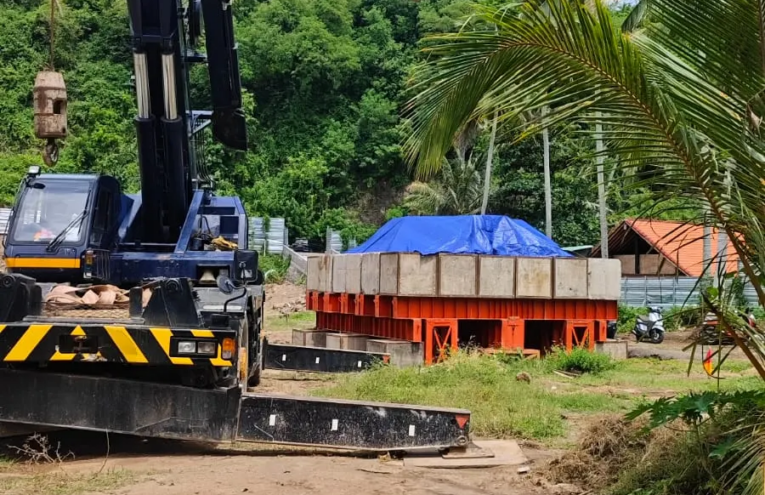 Static load pile test