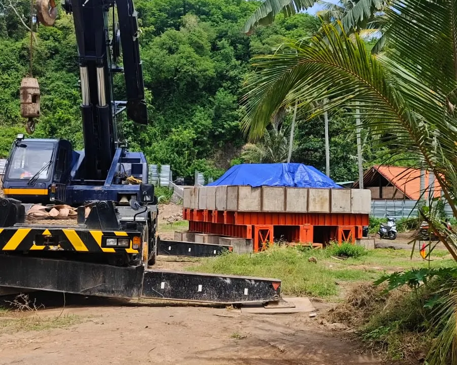 Static load pile test